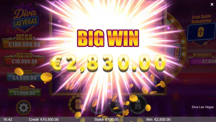 Diva Las Vegas - nagy nyeremény a Free Spins alatt